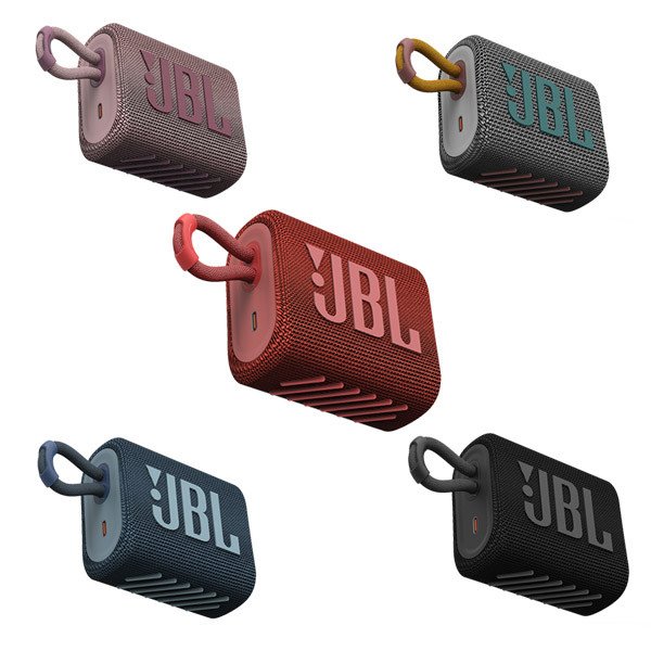 JBL GO 3 - Wireless Bluetooth portable speaker with integrated loop for travel with USB C charging cable